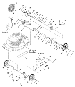 Drive Group Diagram and Parts List for 881636-MXUA19675EX 2012 Briggs and Stratton Lawn Mower